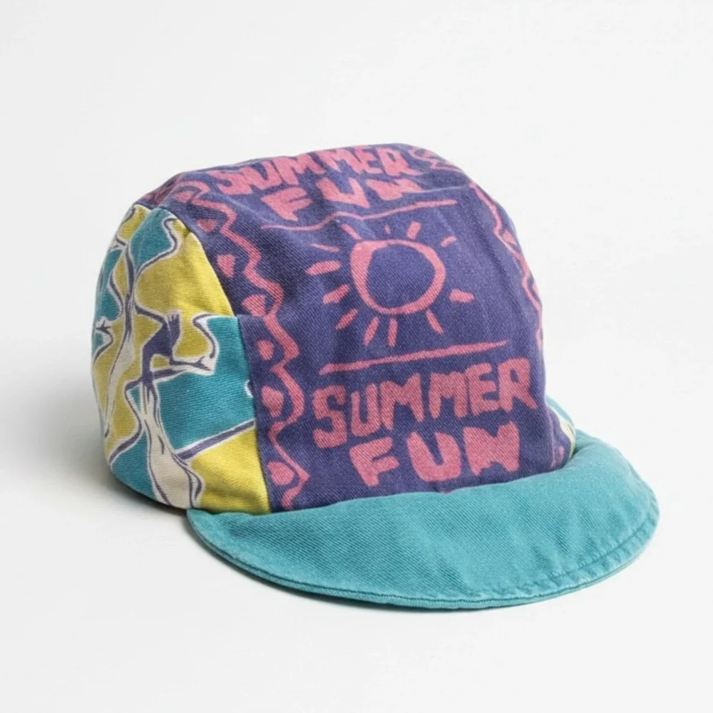VTG 1991 Wendy’s Summer Fun YOUTH Painter Cap Hat 90s Neon Kids - AS IS